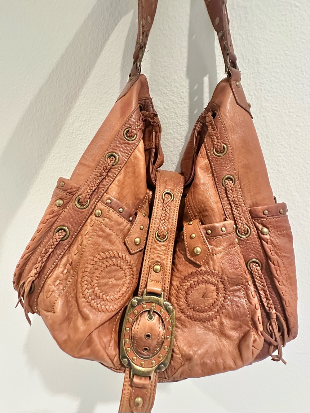 Betsey Johnson Y2K Vintage Authentic Genuine Leather Boho Bag